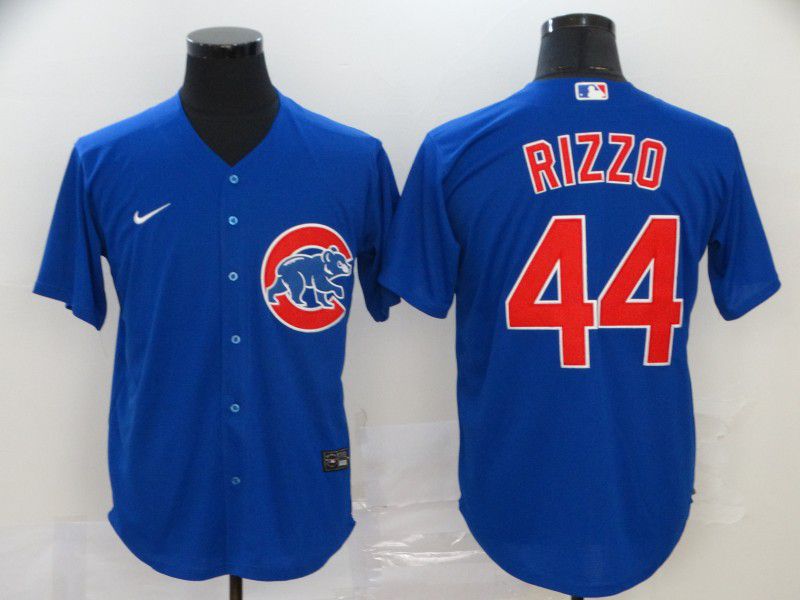 Men Chicago Cubs 44 Rizzo Blue Game Nike MLB Jerseys